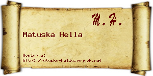 Matuska Hella névjegykártya